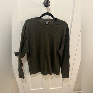 Eddie Bauer 100% Merino Wool Green / Gray Sweater XXL